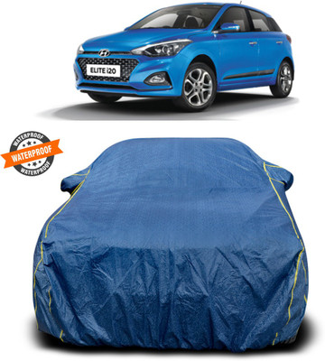 CODOKI Car Cover For Hyundai Elite i20 (With Mirror Pockets)(Blue)