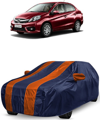 ANTOFY Car Cover For Honda Amaze SX i-DTEC (With Mirror Pockets)(Orange, Blue)