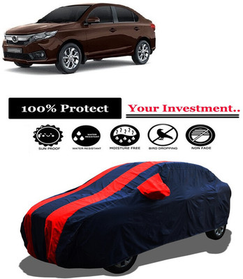 Amexride Car Cover For Honda Amaze S Diesel (With Mirror Pockets)(Red)