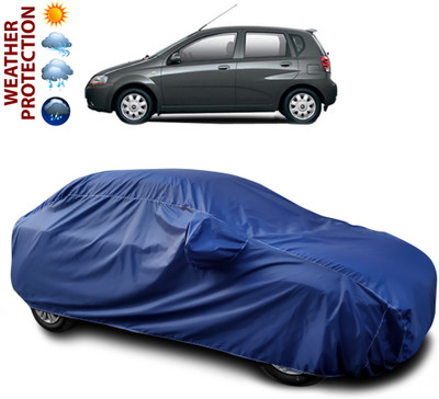 GOSHIV-car and bike accessories Car Cover For Chevrolet Aveo Uva (With Mirror Pockets)(Blue)