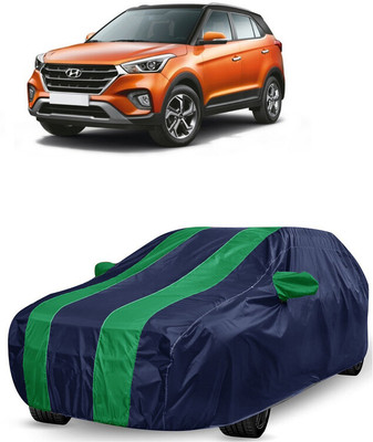 ANTOFY Car Cover For Hyundai Creta 1.6 SX Dual Tone (With Mirror Pockets)(Green, Blue)