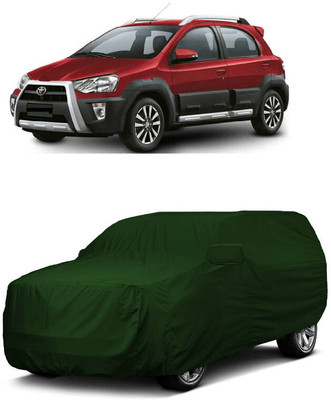ANTOFY Car Cover For Toyota Etios Cross 1.5L V (With Mirror Pockets)(Green)