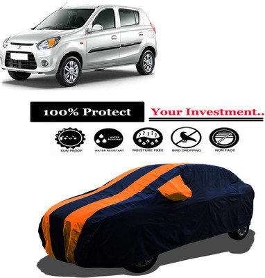 Amexride Car Cover For Maruti Suzuki Alto 800 LX Optional (With Mirror Pockets)(Orange)