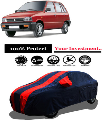 Amexride Car Cover For Maruti 800 AC LPG (With Mirror Pockets)(Red)