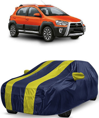 ANTOFY Car Cover For Toyota Etios Cross 1.5L V Petrol (With Mirror Pockets)(Yellow, Blue)