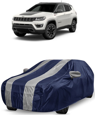 ANTOFY Car Cover For Jeep Compass Trailhawk 4x4 Diesel (With Mirror Pockets)(White, Blue)