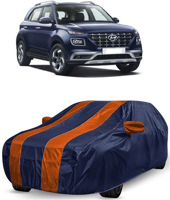 ANTOFY Car Cover For Hyundai Venue (With Mirror Pockets)(Orange, Blue)