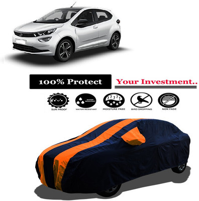 Amexride Car Cover For Tata Altroz XZ Petrol (With Mirror Pockets)(Orange)