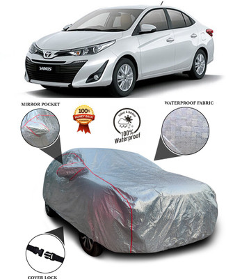 PAGORA Car Cover For Toyota Yaris (With Mirror Pockets)(Silver)