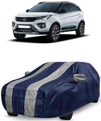 ANTOFY Car Cover For Tata Nexon 1.5 Revotorq XM (With Mirror Pockets)(White, Blue)