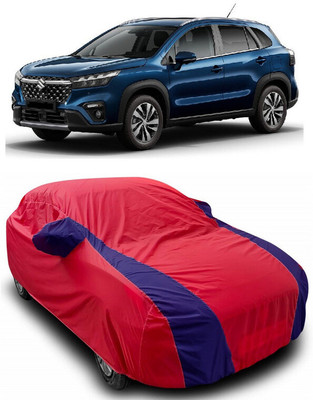 ANTOFY Car Cover For Maruti Suzuki S-Cross (With Mirror Pockets)(Red, Blue)