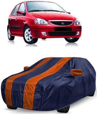 ANTOFY Car Cover For Tata Indica V2 (With Mirror Pockets)(Orange, Blue)