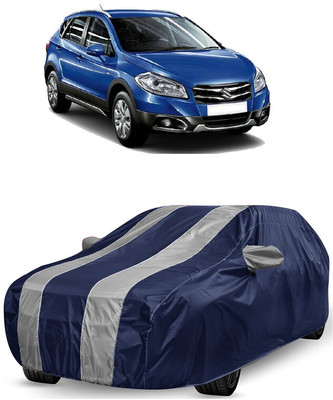 ANTOFY Car Cover For Maruti Suzuki S-Cross DDiS 320 Alpha (With Mirror Pockets)(White, Blue)