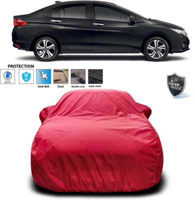 PAGORA Car Cover For Honda City i-Vtec (With Mirror Pockets)(Maroon)