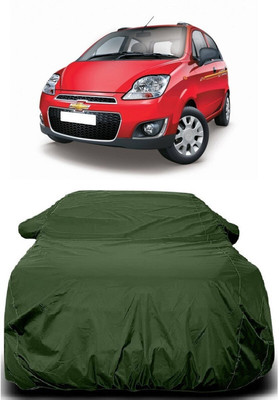 Autoprime Car Cover For Chevrolet Spark (With Mirror Pockets)(Green)