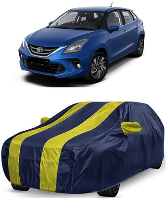 ANTOFY Car Cover For Toyota Glanza G CVT (With Mirror Pockets)(Yellow, Blue)