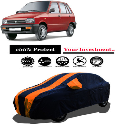 Amexride Car Cover For Maruti 800 AC LPG (With Mirror Pockets)(Orange)