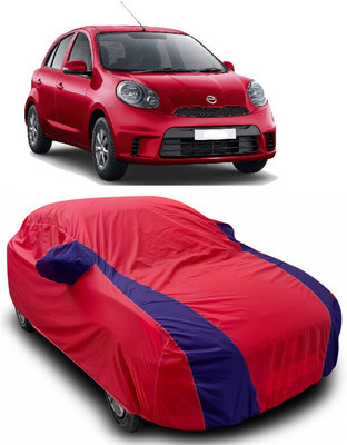 ANTOFY Car Cover For Nissan Micra Active XL ICC WT20 SE (With Mirror Pockets)(Red, Blue)