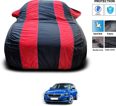 CODOKI Car Cover For Skoda Fabia (With Mirror Pockets)(Red)