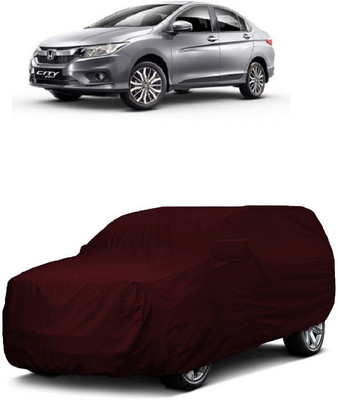 ANTOFY Car Cover For Honda City i-Dtec (With Mirror Pockets)(Maroon)
