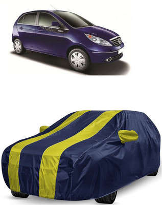 ANTOFY Car Cover For Tata Vista Tech (With Mirror Pockets)(Yellow, Blue)
