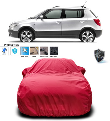 CODOKI Car Cover For Skoda Fabia Scout (With Mirror Pockets)(Maroon)