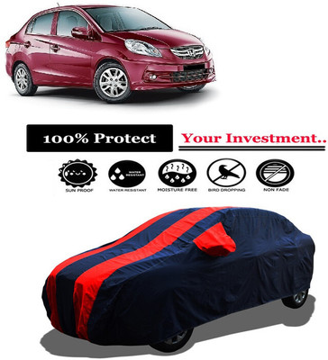 Amexride Car Cover For Honda Amaze VX i-VTEC (With Mirror Pockets)(Red)