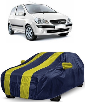 ANTOFY Car Cover For Hyundai Getz Prime (With Mirror Pockets)(Yellow, Blue)