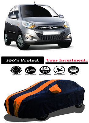 Amexride Car Cover For Hyundai i10 Magna 1.1L (With Mirror Pockets)(Orange)