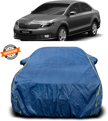 CODOKI Car Cover For Skoda Rapid (With Mirror Pockets)(Blue)