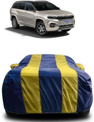 SUGASHRI Car Cover For Jeep Commander (With Mirror Pockets)(Yellow, Blue)
