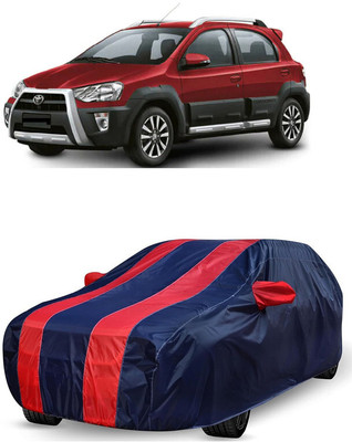 ANTOFY Car Cover For Toyota Etios Cross 1.5L V (With Mirror Pockets)(Red, Blue)