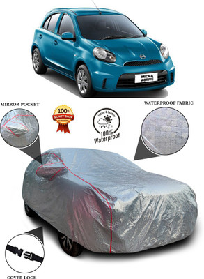 PAGORA Car Cover For Nissan Micra Active (With Mirror Pockets)(Silver)