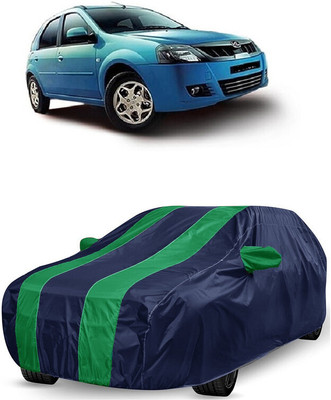 ANTOFY Car Cover For Mahindra E Verito D4 Electric (With Mirror Pockets)(Green, Blue)