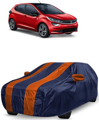 ANTOFY Car Cover For Tata Altroz XM Petrol (With Mirror Pockets)(Orange, Blue)