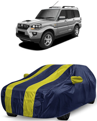 ANTOFY Car Cover For Mahindra Scorpio S8 8 Seater (With Mirror Pockets)(Yellow, Blue)