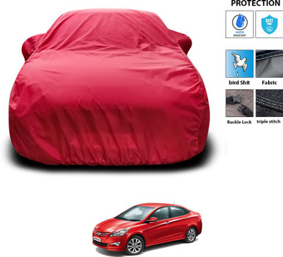 PAGORA Car Cover For Hyundai Fluidic Verna 4S (With Mirror Pockets)(Maroon)