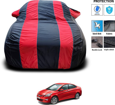PAGORA Car Cover For Hyundai Fluidic Verna 4S (With Mirror Pockets)(Red)