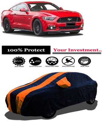 Amexride Car Cover For Ford Mustang (With Mirror Pockets)(Orange)