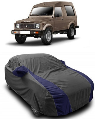 ANTOFY Car Cover For Maruti Suzuki Gypsy 1000 (With Mirror Pockets)(Grey, Blue)