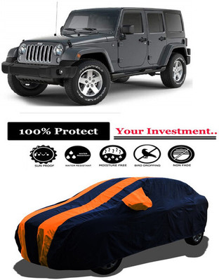 Amexride Car Cover For Jeep Wrangler Unlimited 3.6 4X4 (With Mirror Pockets)(Orange)
