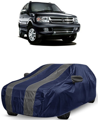 ANTOFY Car Cover For Tata Safari VTT EX (With Mirror Pockets)(Grey, Blue)