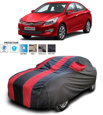 PAGORA Car Cover For Hyundai Fluidic Verna (With Mirror Pockets)(Red)