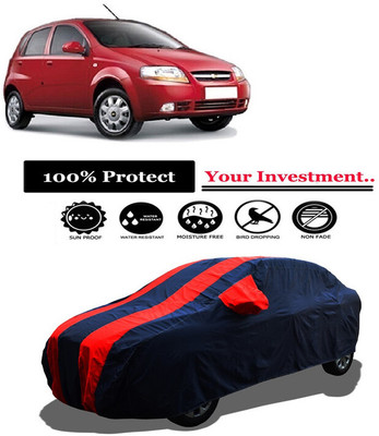 Amexride Car Cover For Chevrolet Aveo Uva (With Mirror Pockets)(Red)