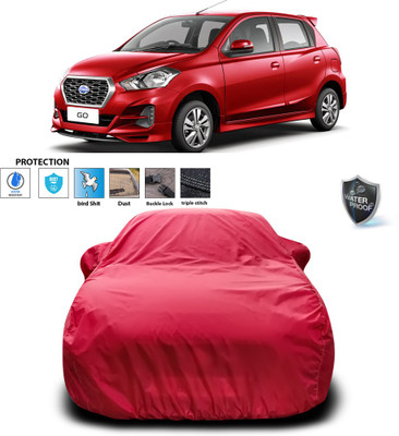 PAGORA Car Cover For Nissan Go (With Mirror Pockets)(Maroon)