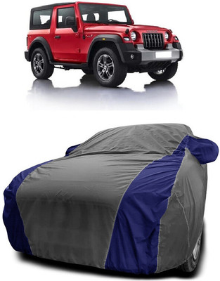 Autoprime Car Cover For Mahindra Thar (With Mirror Pockets)(Grey, Blue)