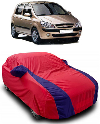 ANTOFY Car Cover For Hyundai Getz GLX (With Mirror Pockets)(Red, Blue)