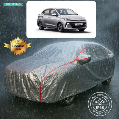 GOSHIV-car and bike accessories Car Cover For Hyundai Aura E Petrol (With Mirror Pockets)(Silver)
