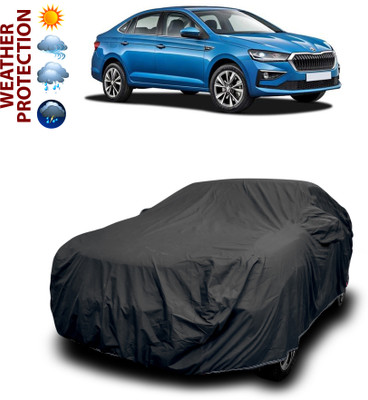 CODOKI Car Cover For Skoda Slavia (With Mirror Pockets)(Black)