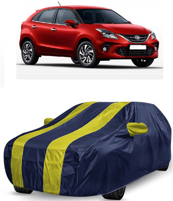 ANTOFY Car Cover For Toyota Glanza G Smart Hybrid Petrol (With Mirror Pockets)(Yellow, Blue)